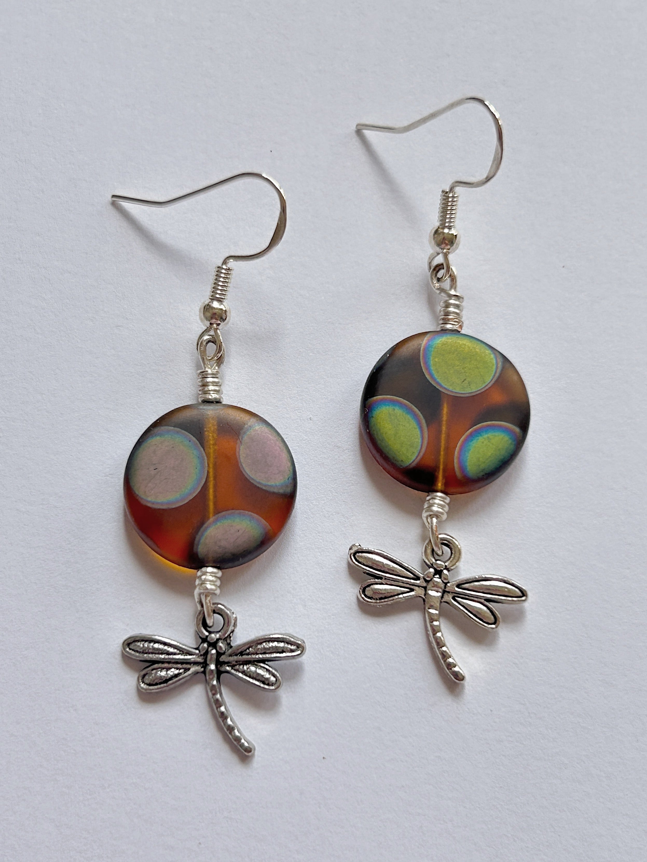 Polka Dragonfly Earrings