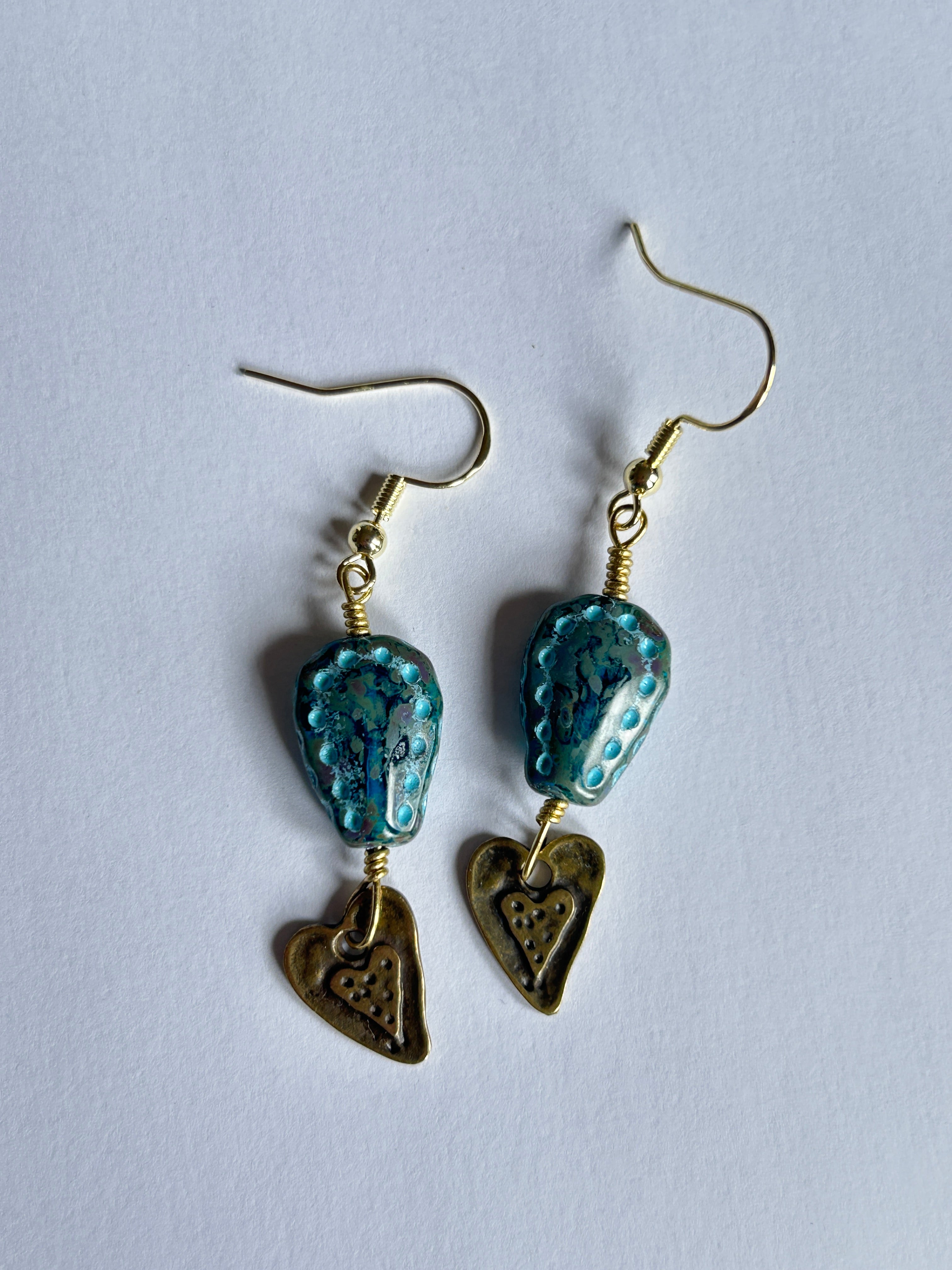 Turquoise Heart Earrings