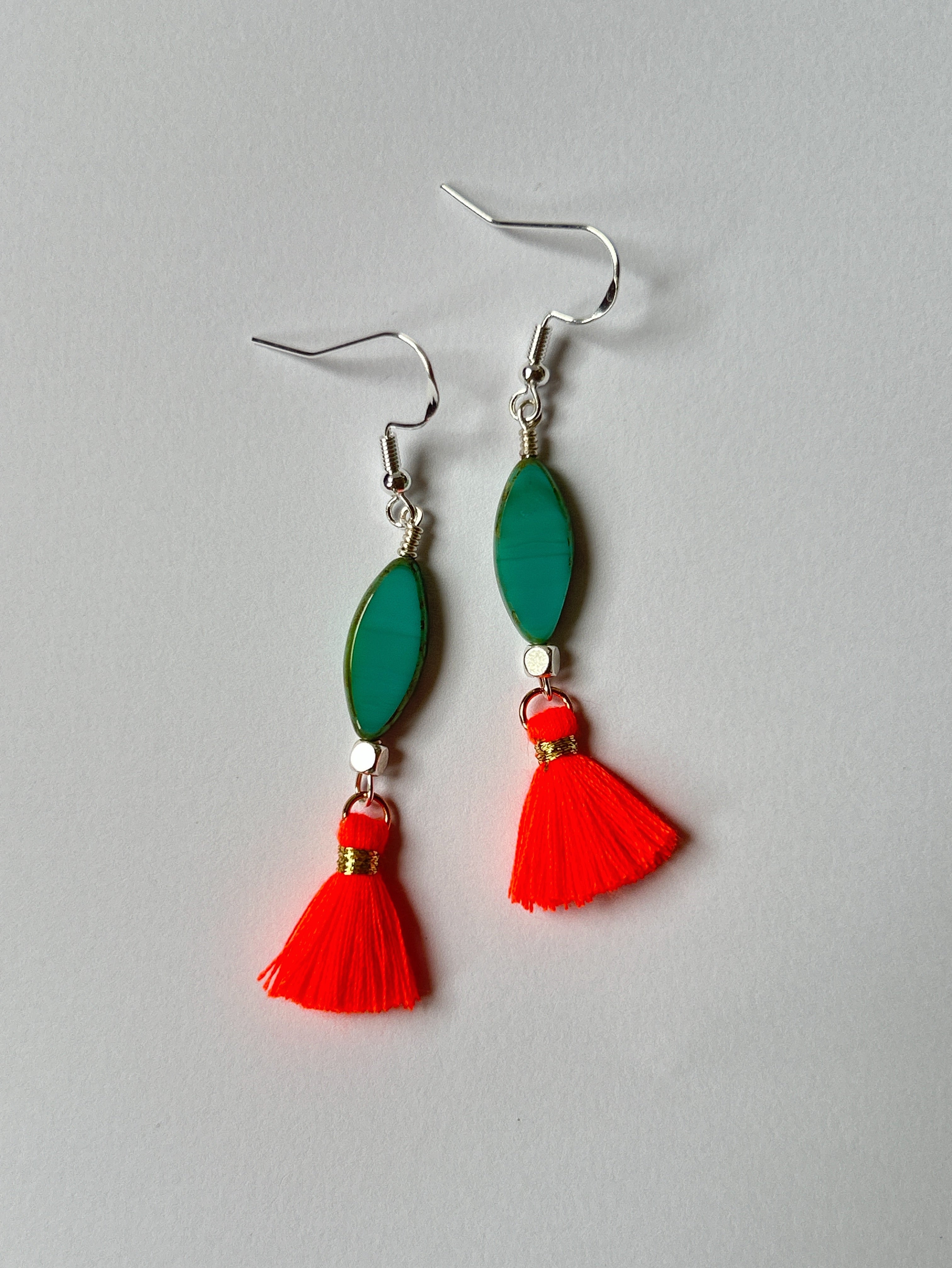 Orange Fringe Earrings