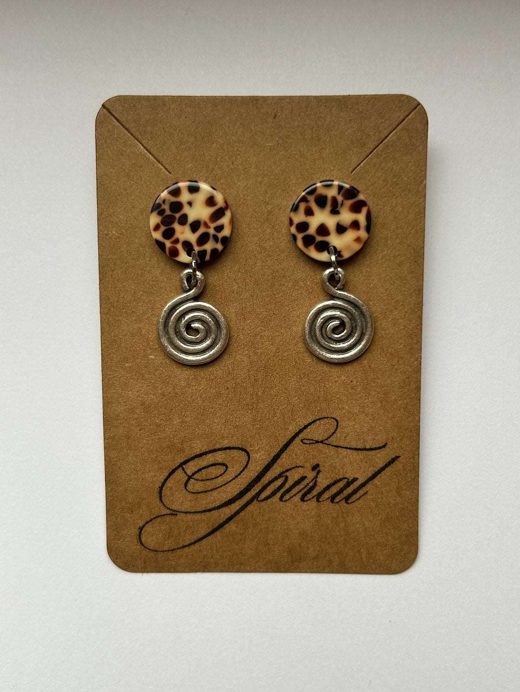 Leopard Spiral Studs