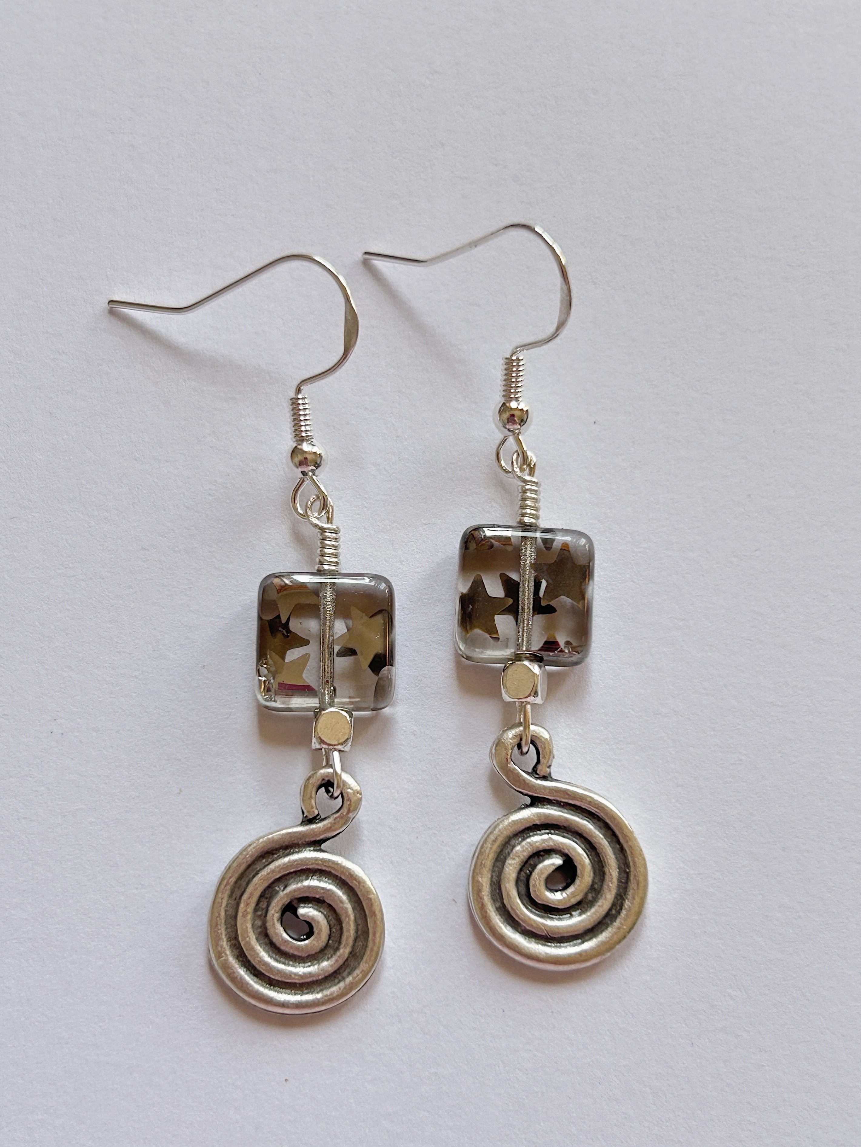 Midnight Spiral Earrings