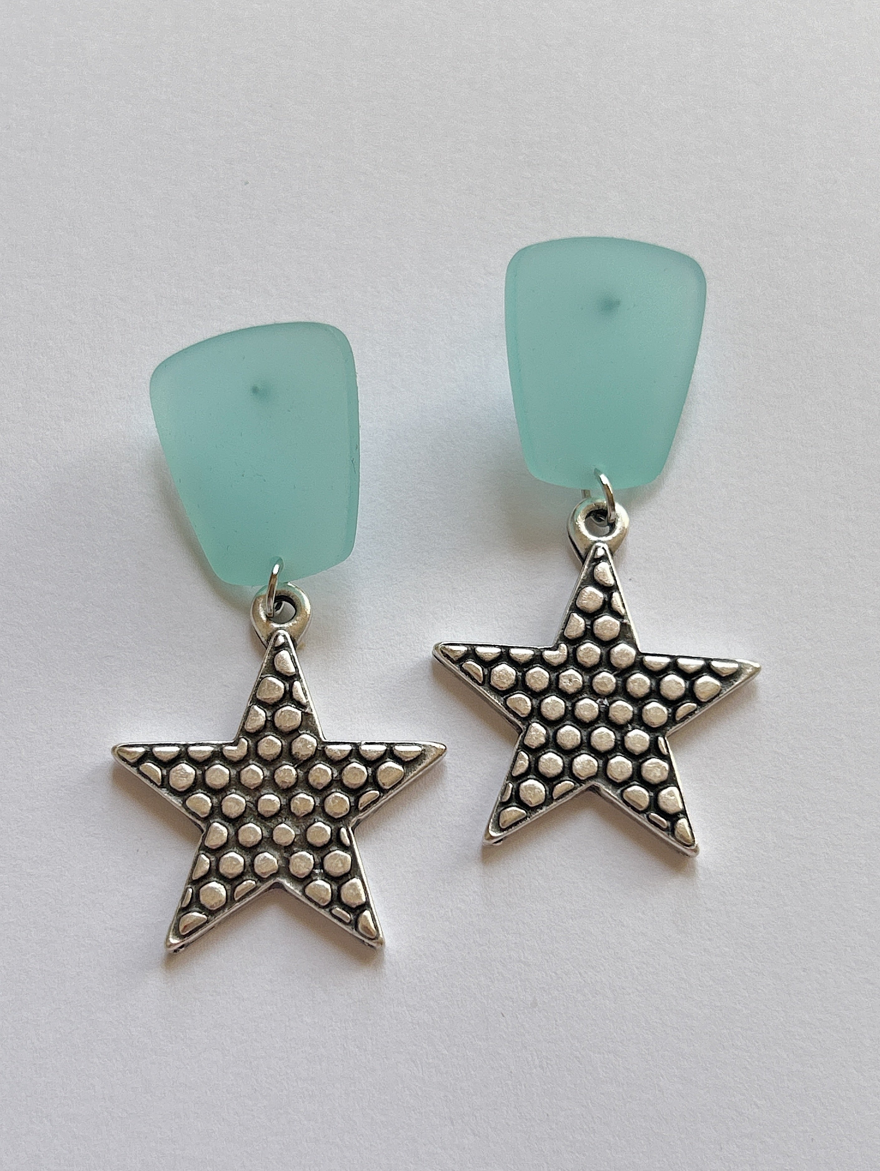 Turquoise Polka Star Studs