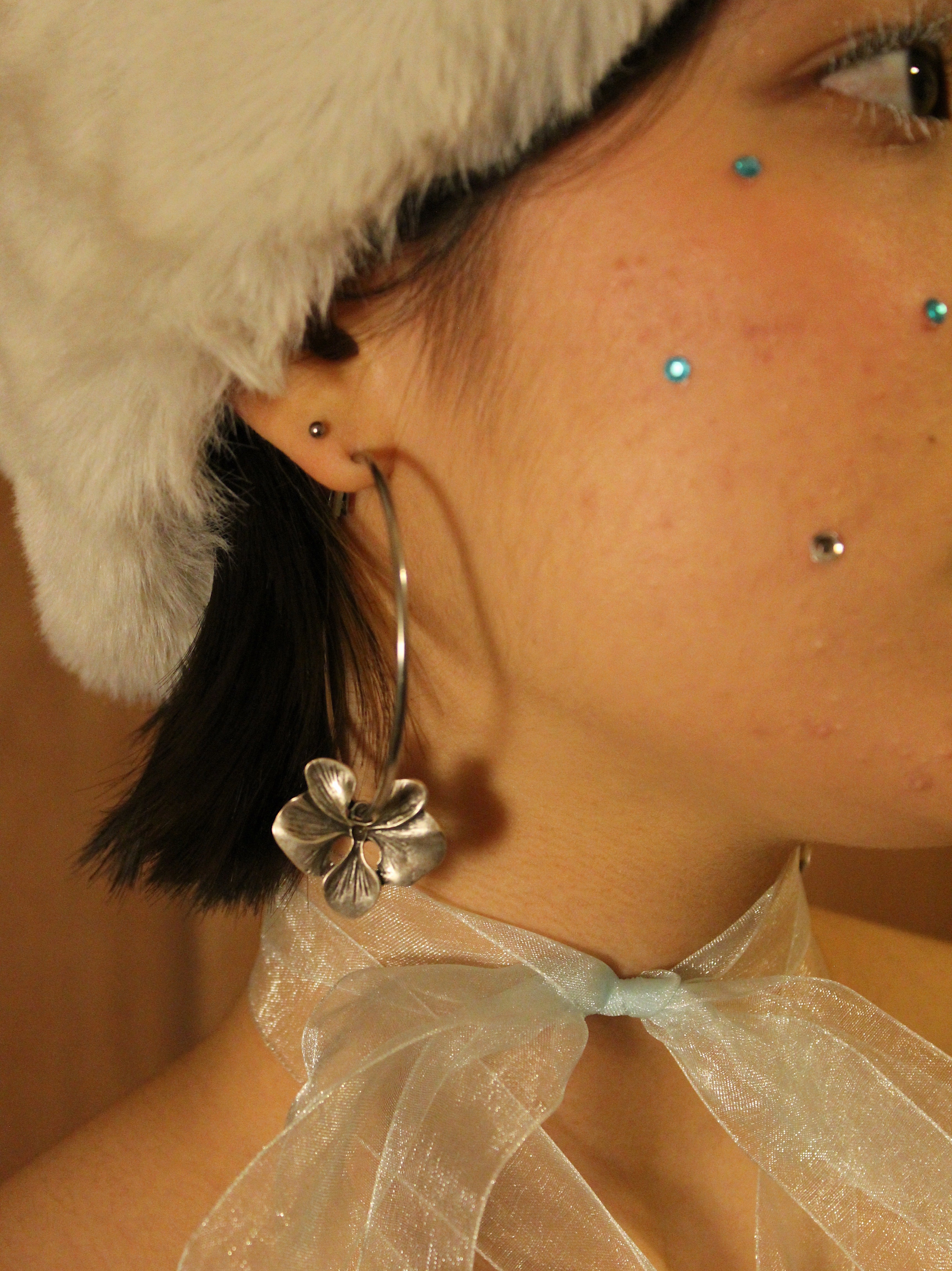 Orchid Hoop Earrings