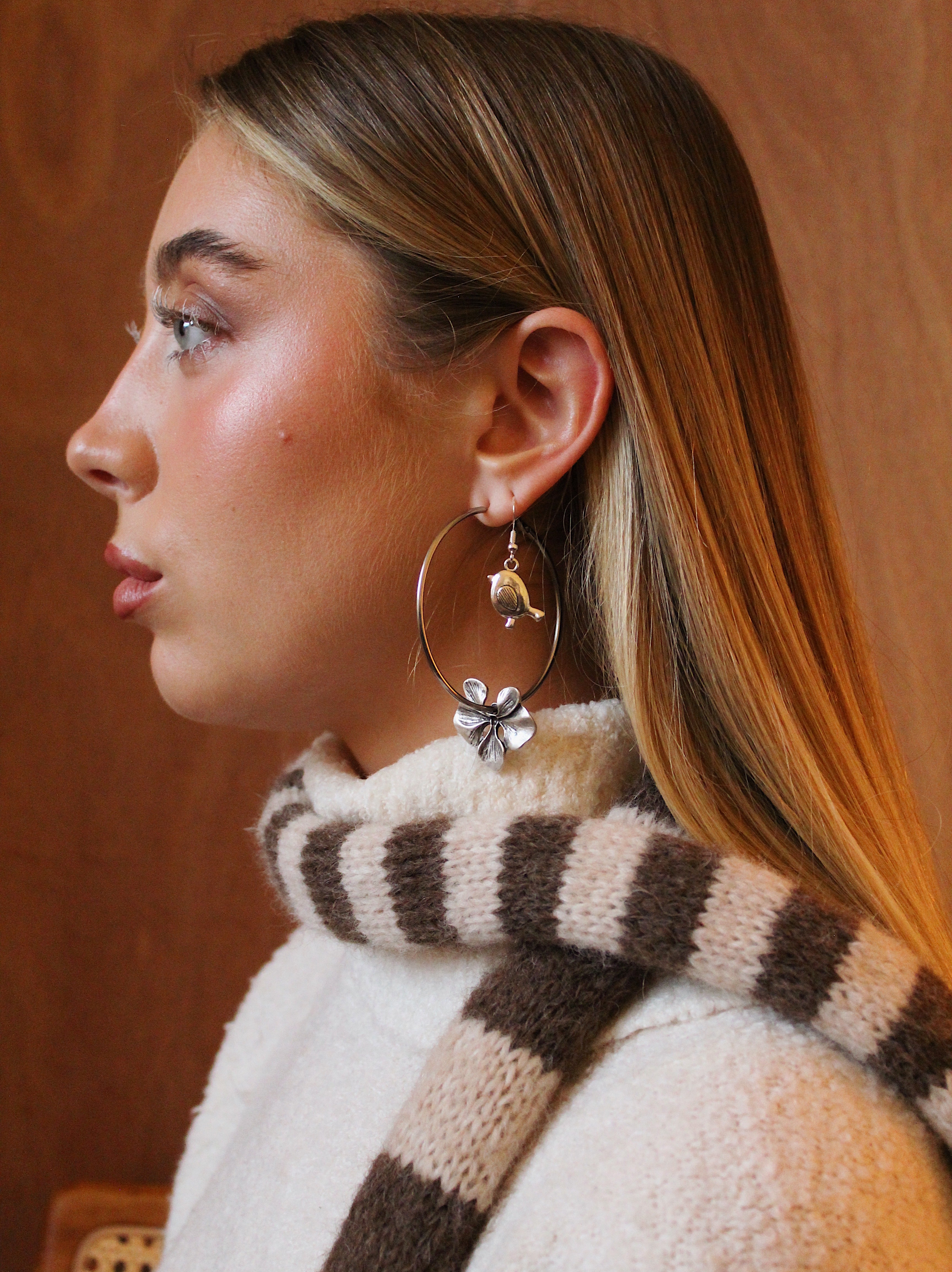 Orchid Hoop Earrings