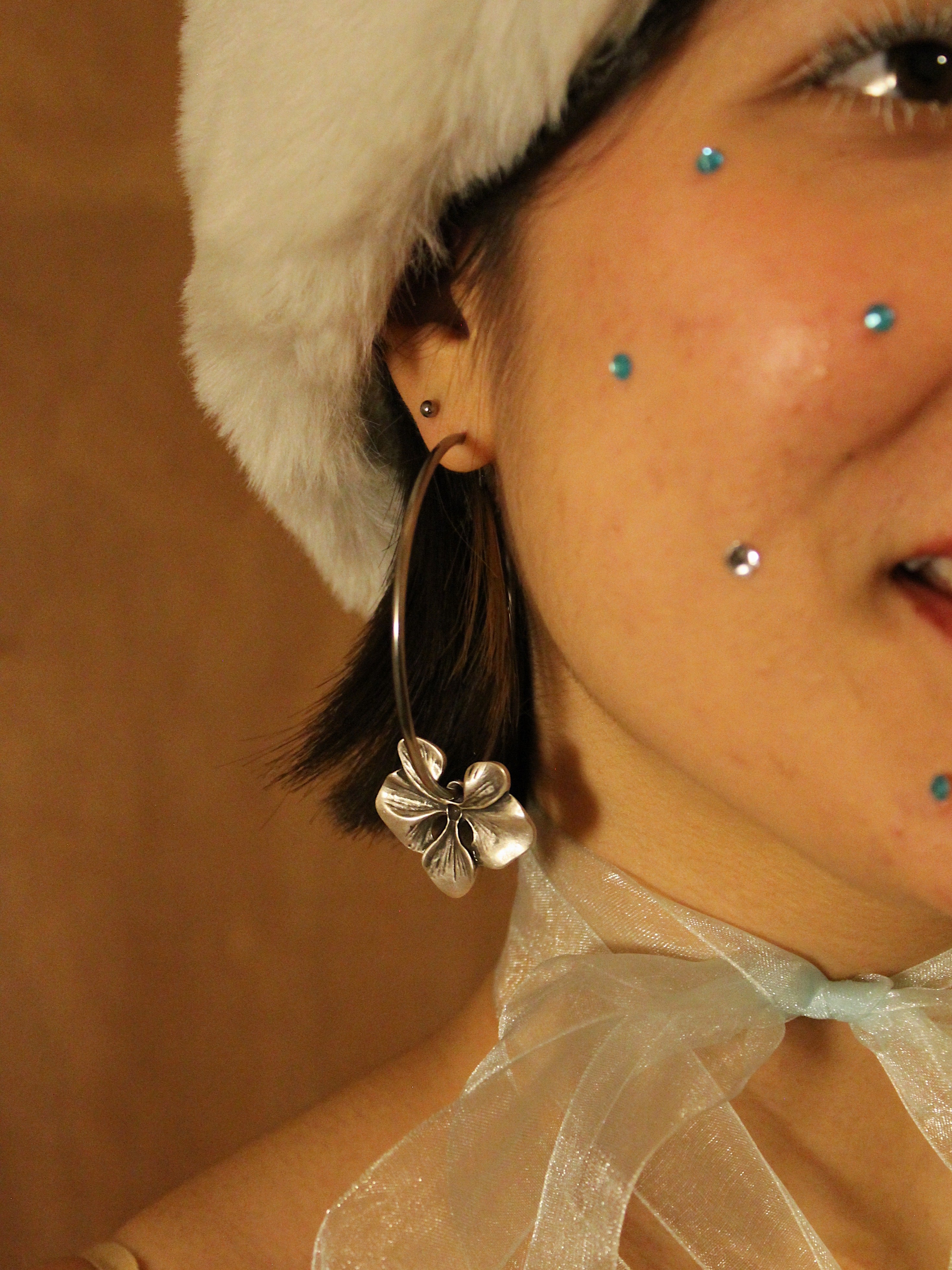 Orchid Hoop Earrings