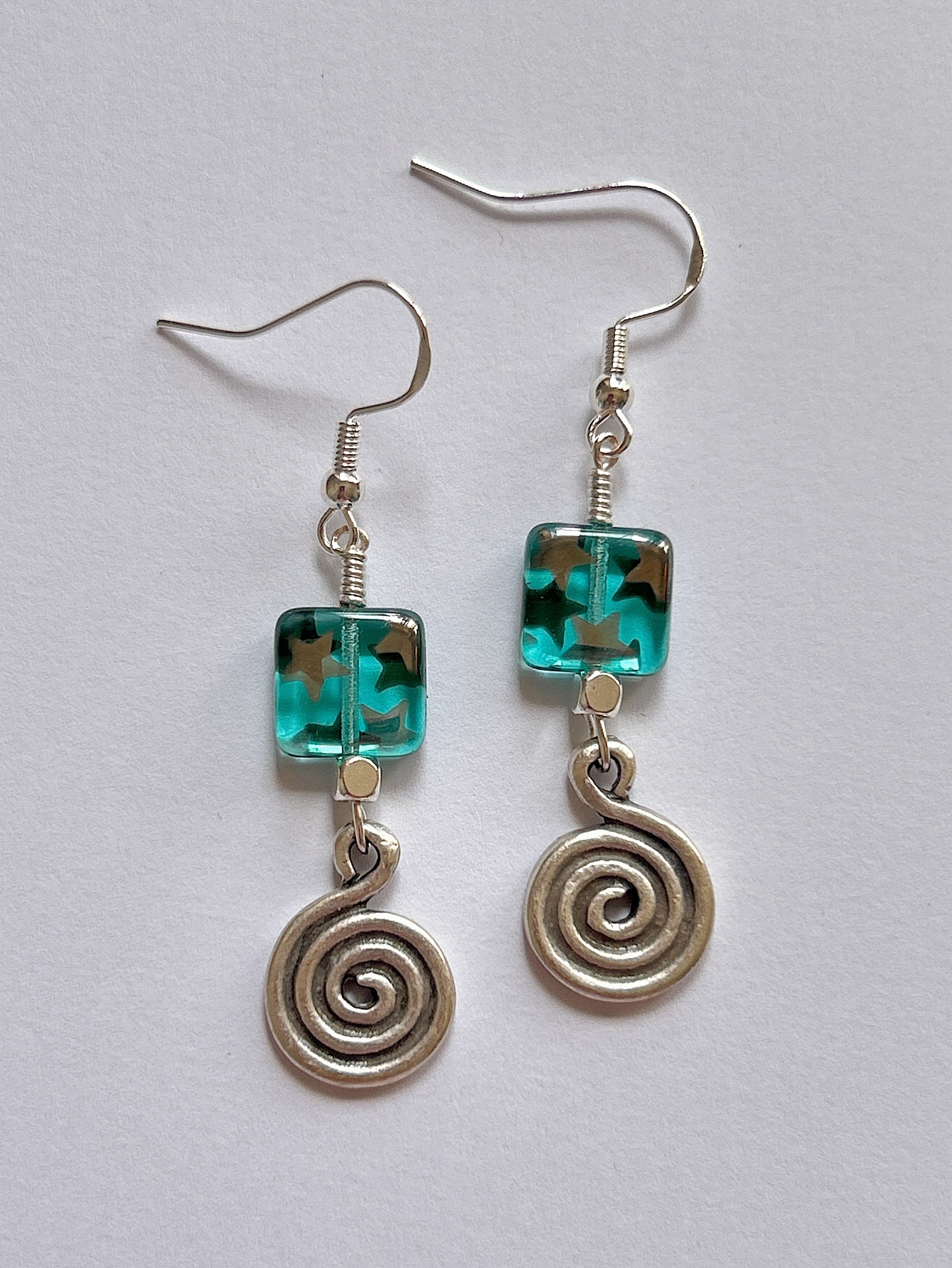 Turquoise Spiral Earrings