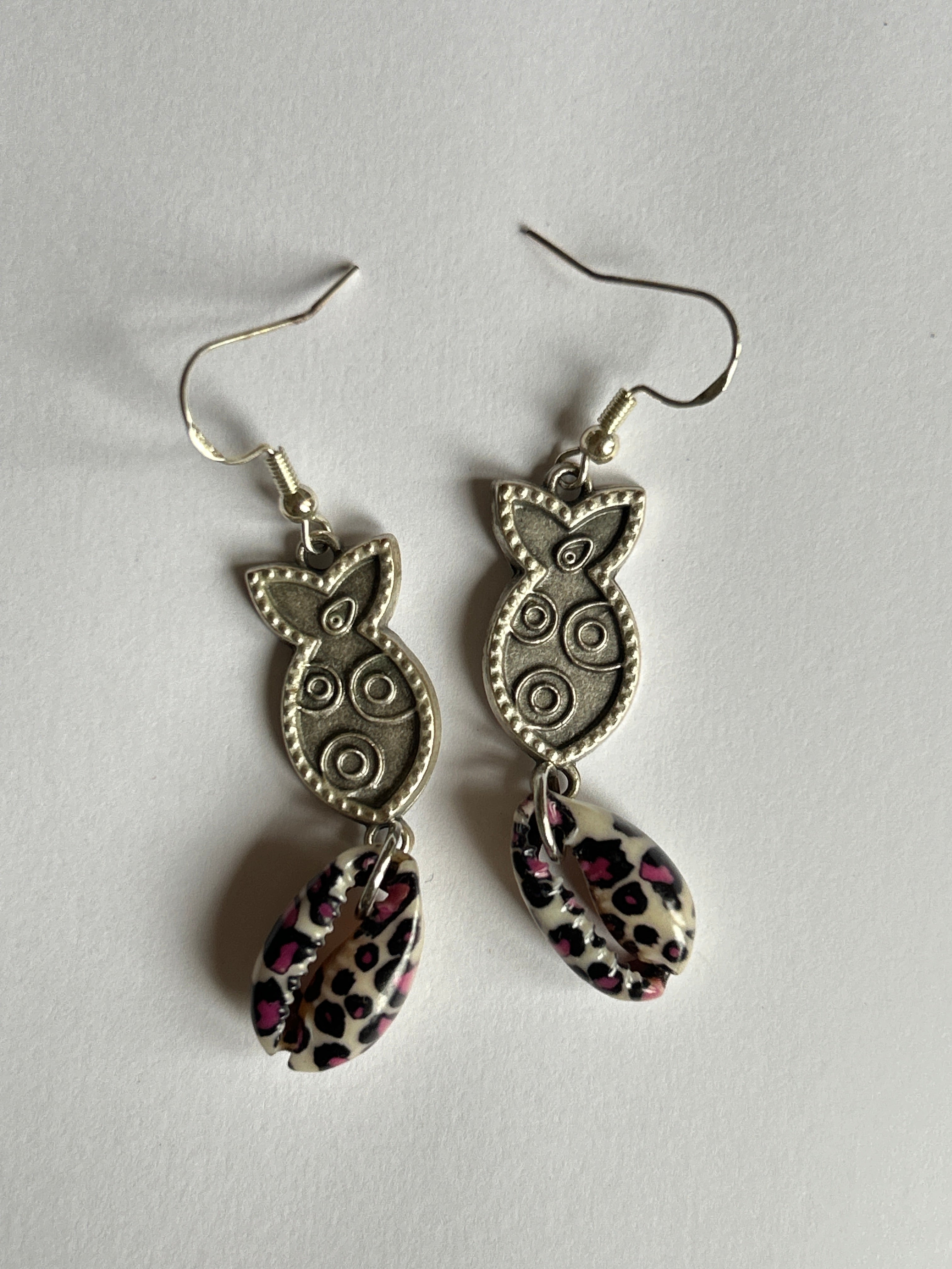 Leopard Shell Fish Earrings