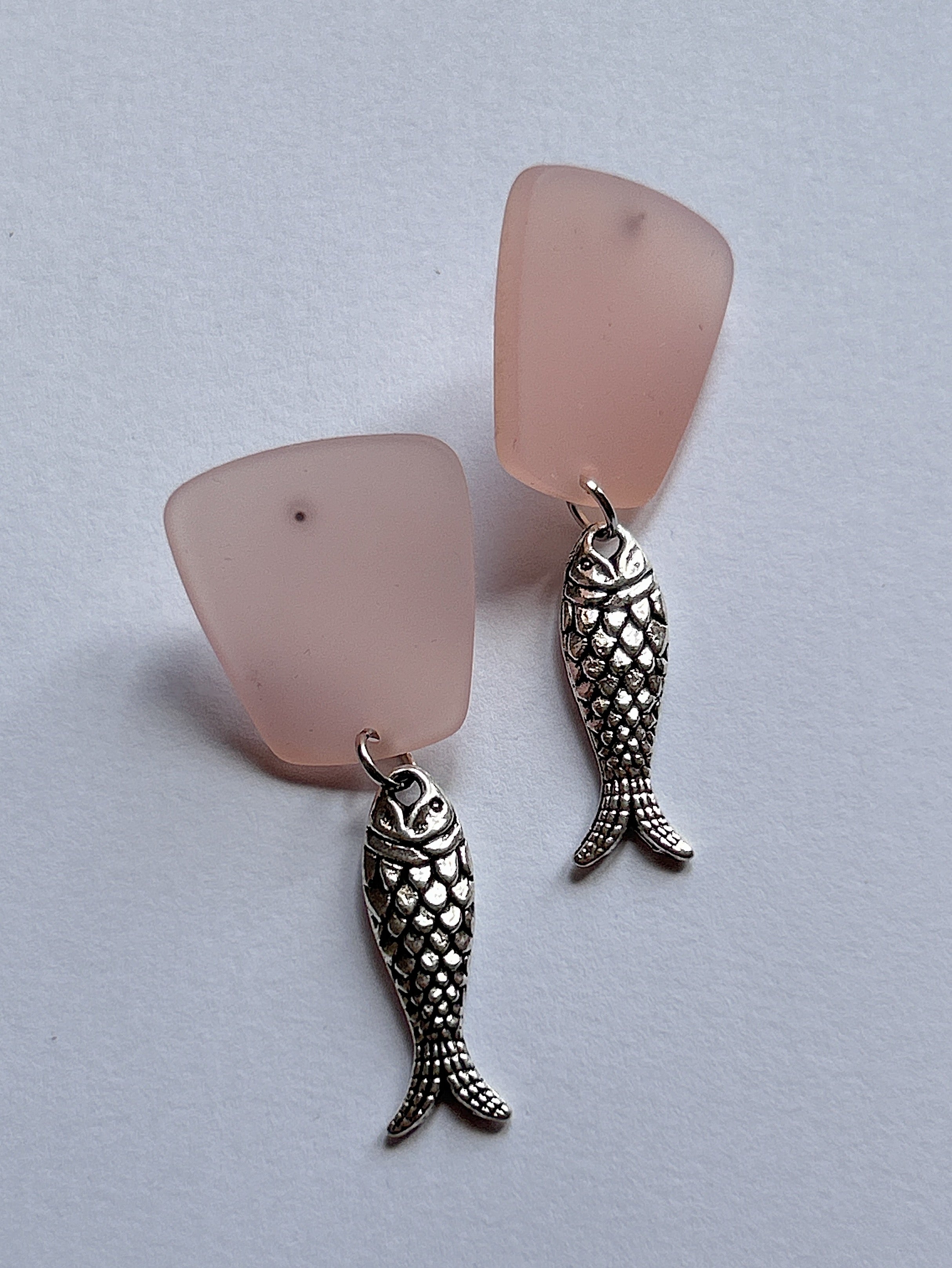 Pink Fish Studs