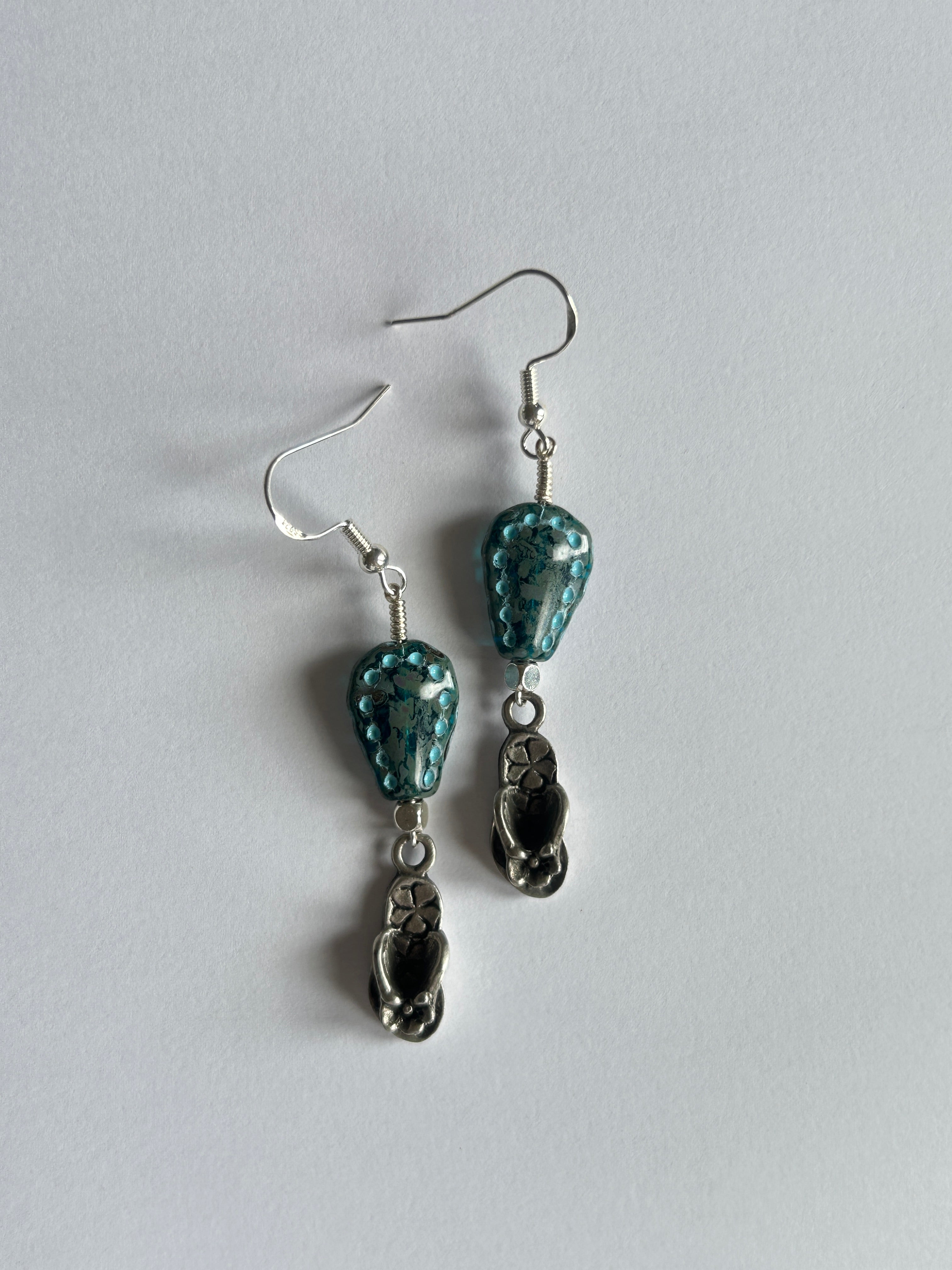 Turquoise Flip Flop Earrings