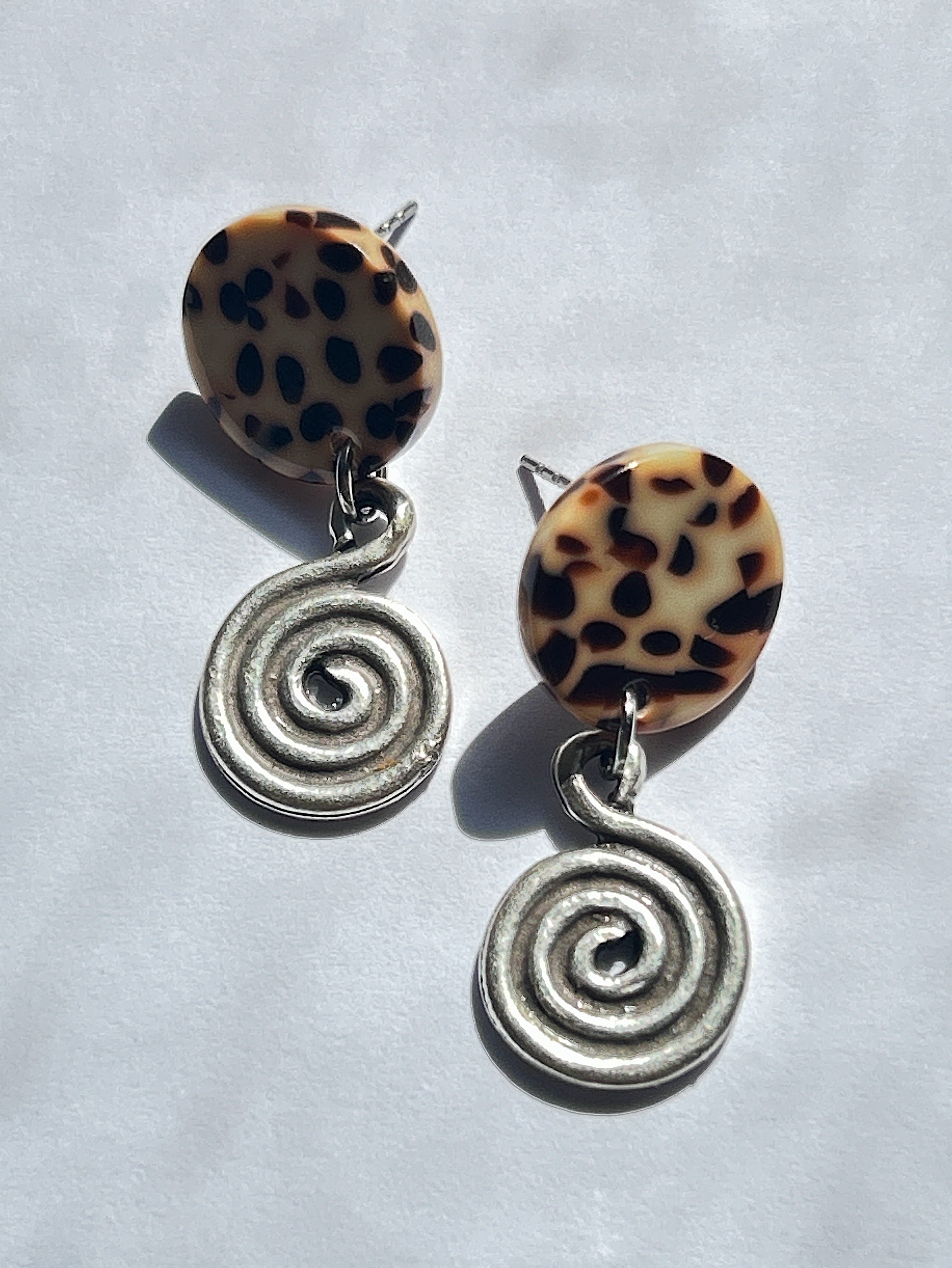 Leopard Spiral Studs