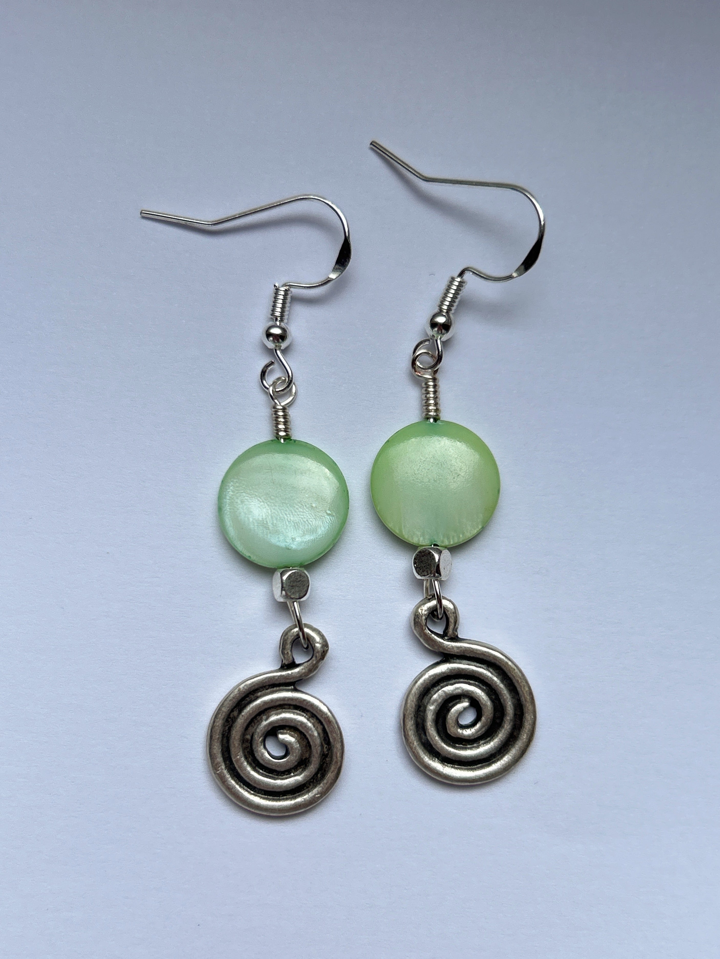 Mint Spiral Earrings