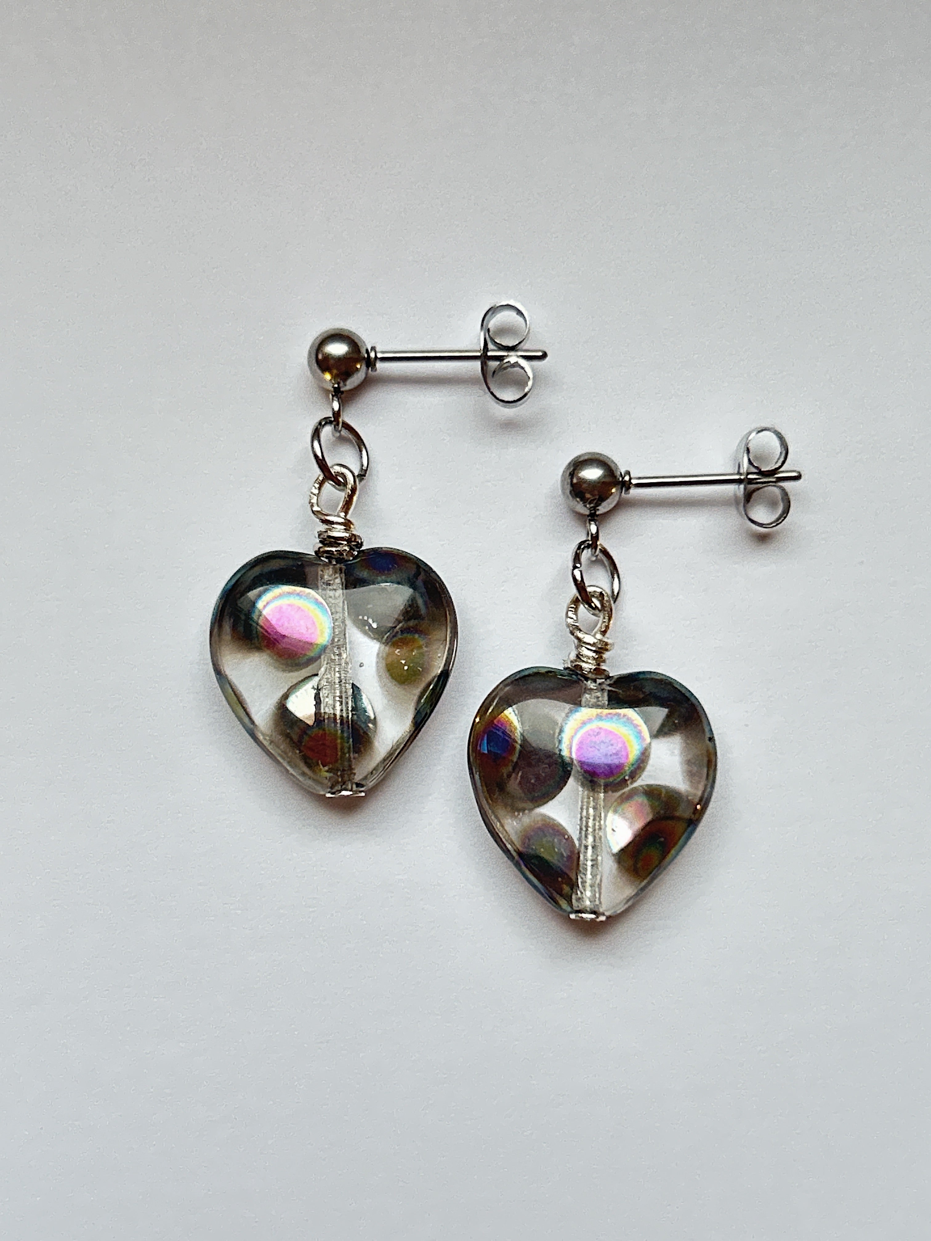 Polka Heart Stud Earrings