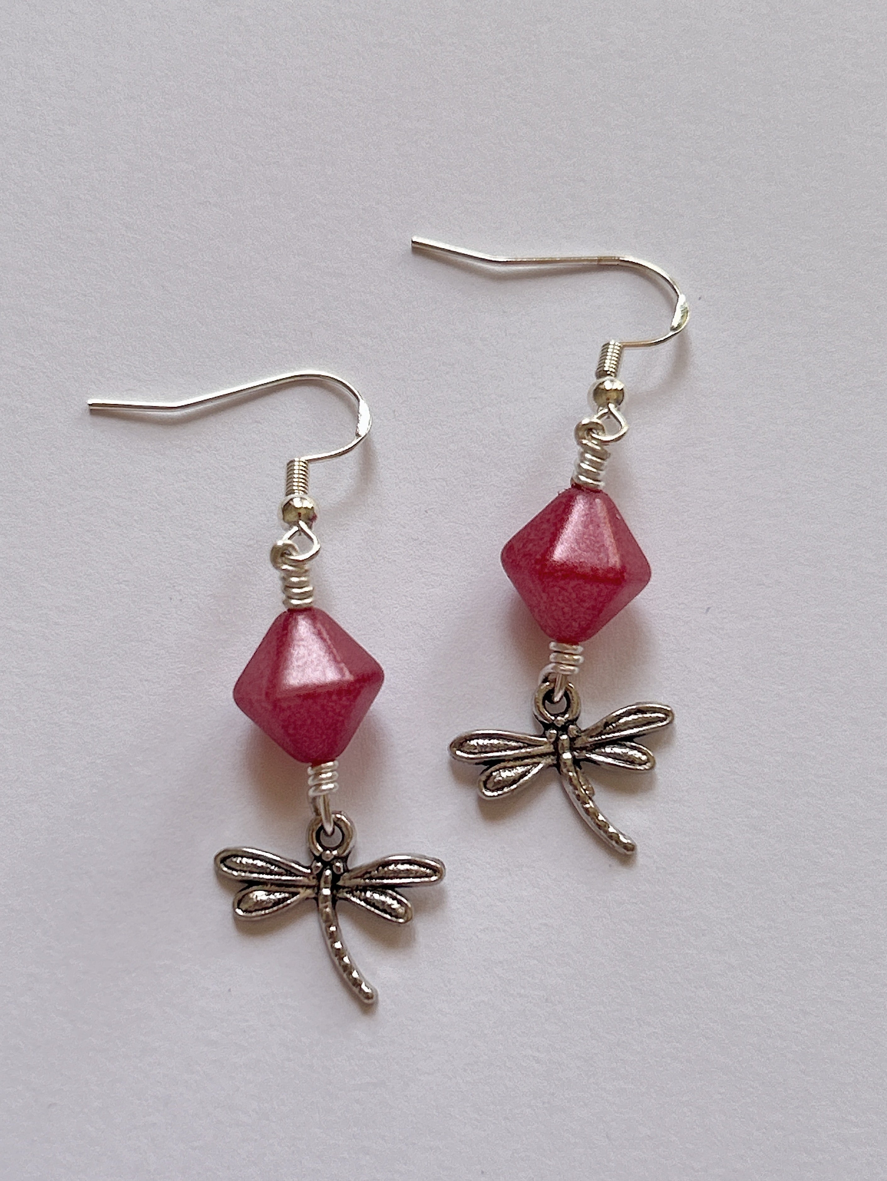 Pink Dragonfly Earrings